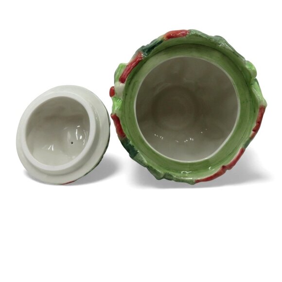 FITZ and FLOYD Classics Christmas Lodge Sugar Bowl Pinecone and Leaf Design - Picture 5 of 10